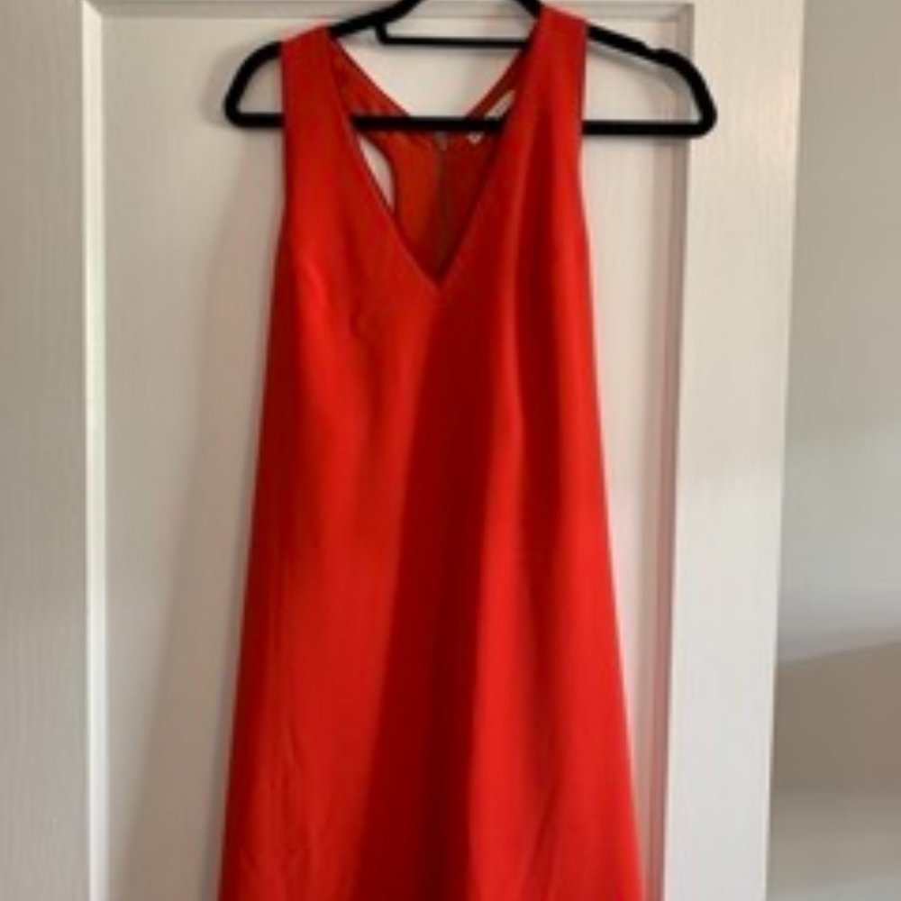 Alice & Olivia Red V-Neck Mini Dress
